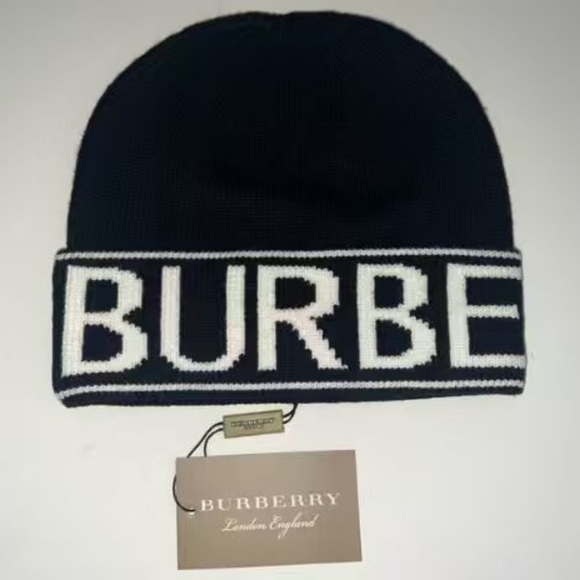 Burberry. Tops - Burberry Logo Knit Beanie Black